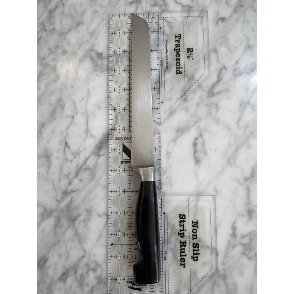 Henckels Serrated Bread Knife Stainless Steel Black Ergonomic Handle 12.75"
